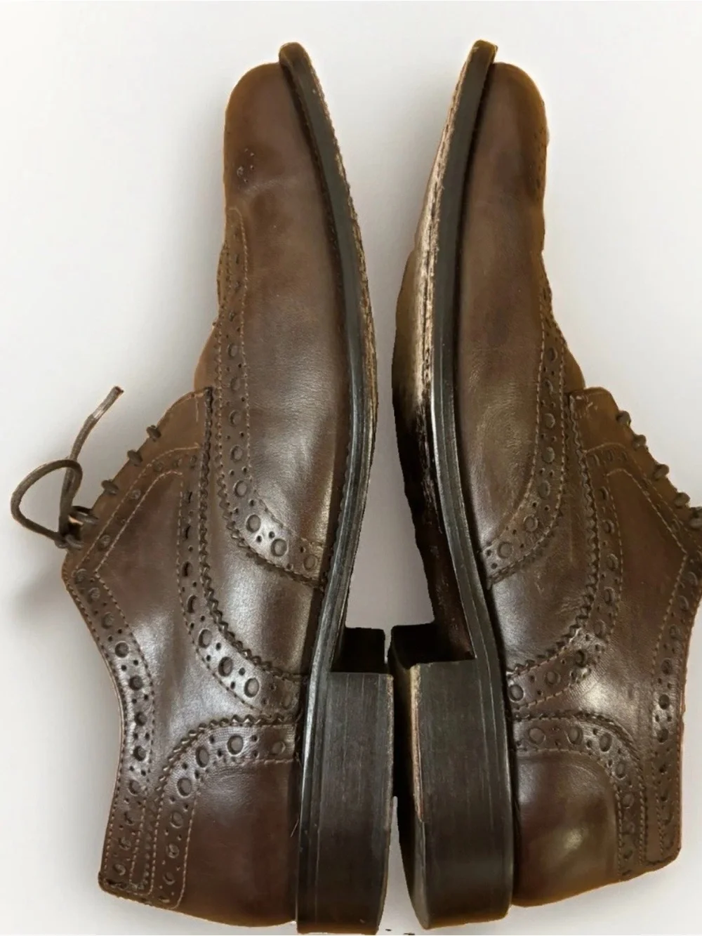 Italian Gianfranco Cenci Luxury Brown Wingtip Size 43 US 9.5 Handcrafted Leather
